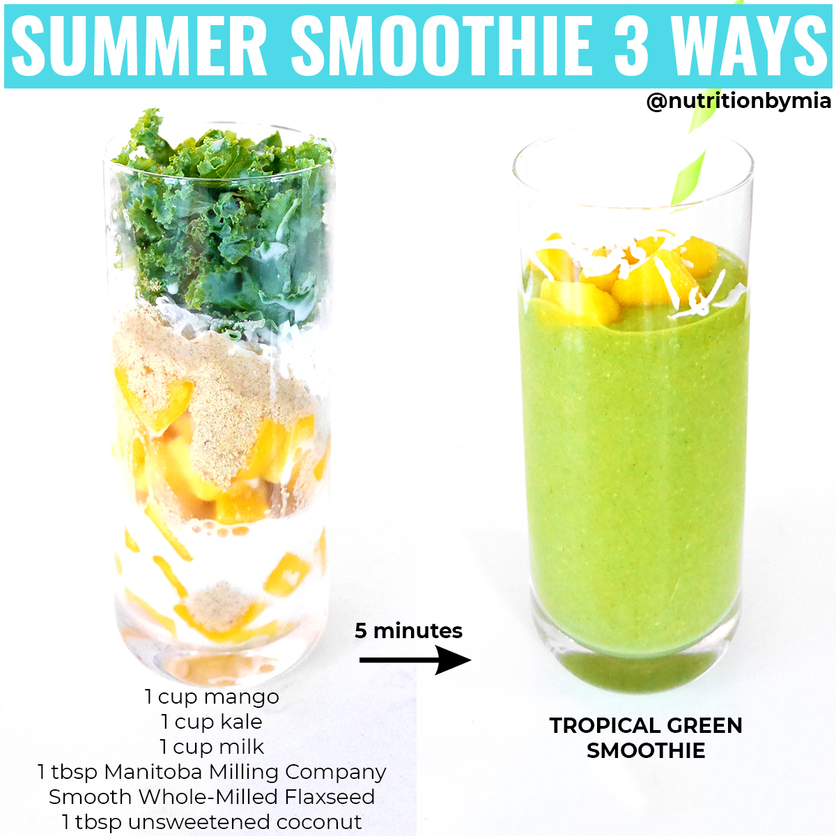 nutritionbymia's tweet photo. Build a better SMOOTHIE packed with in-season fruit &amp; veggies balanced with protein &amp; good fats including @manitobamilling Whole Milled Flaxseed mild-tasting smooth whole-milled flaxseeds that contain ALA omega-3 fats. What's your favorite? #summersmoothies #RDeats https://t.co/JL9eIky4WW