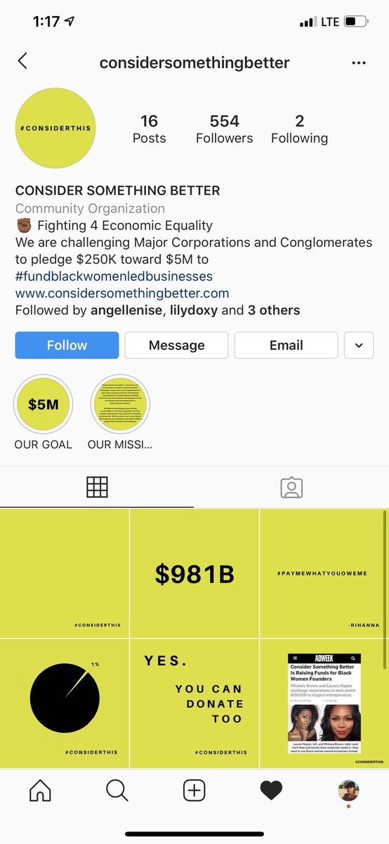 Consider Something Better on IG is providing funding to women-led businesses. This you? Apply below:  https://www.considersomethingbetter.com/need-funding 