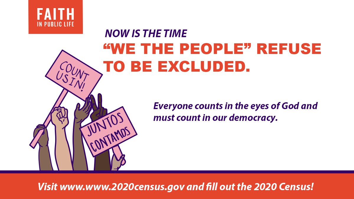 adanjchavez's tweet photo. Happy #FaithfulCensus Week of Action!
So much is at stake in #Census2020:
🏛 POLITICAL REPRESENTATION
📍REAPPORTIONMENT
🕵🏽♂️ CIVIL RIGHTS ENFORCEMENT
💰 FEDERAL FUNDING
Emergencies like #COVID19 are why we need a full & accurate count of our communities. #BeYouBeCounted! https://t.co/YwBZXNHsCr