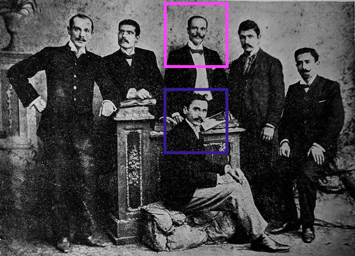 Also in 1910, the new Ottoman consulate in São Paulo opened. Ready for this?The consul general was Qaysar Maluf (pink rectangle). Maluf was then editor of al-Barazil.And below him, Shukri al-Khuri (blue rectangle), who led a nationalist group against Ottoman rule in 1914.
