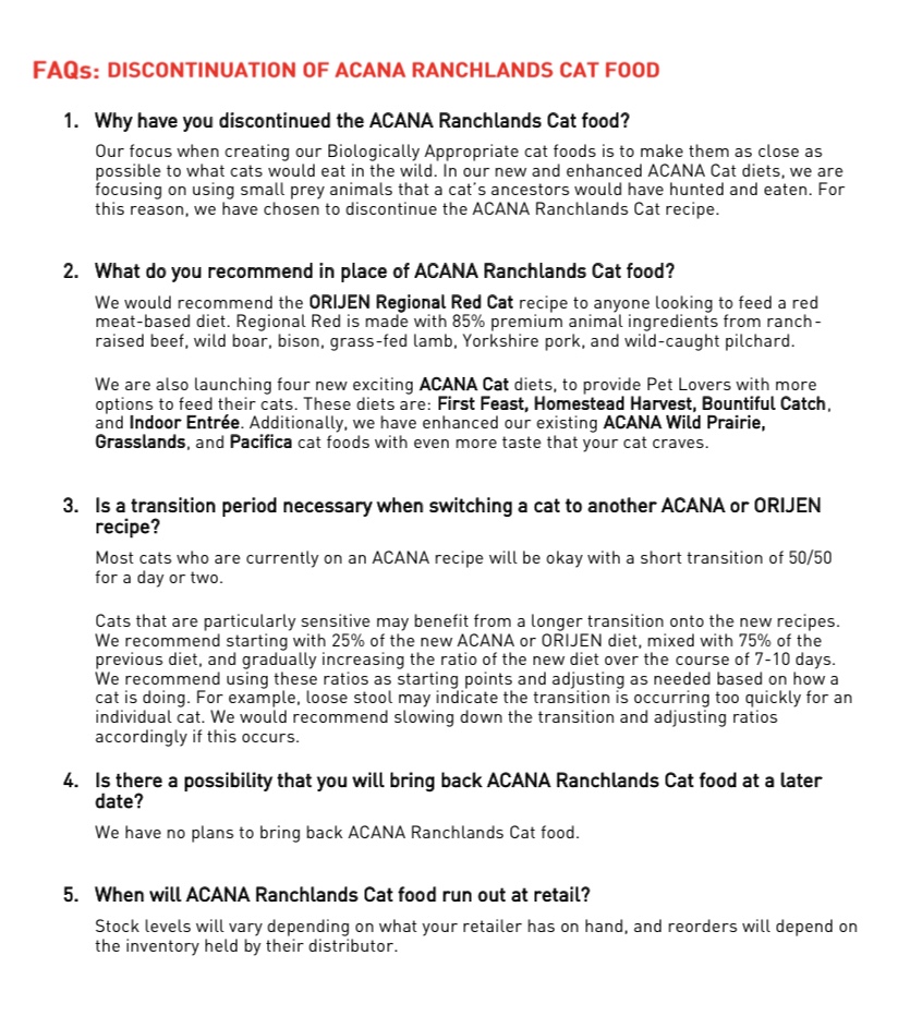 acana ranchlands cat food