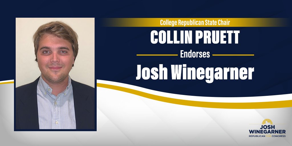 WinegarnerTX's tweet photo. "When a crisis hits, I trust the person who keeps working &amp; does not rest. That is Josh Winegarner." - College Republicans State Chair Collin Pruett #TX13 https://t.co/szlgOWS8L1