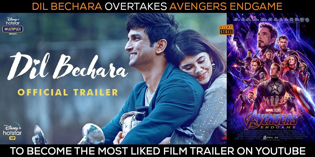 filmy_stall's tweet photo. #DilBechara overtakes #AvengersEndgame to become the most liked film trailer on YouTube. @sanjanasanghi96 @CastingChhabra
#movies #mostlike #liked #YouTube #AvengersEndgame #crossed #highest #cinema #Movie #Entertainment #DilBecharaOnBigScreens #SushantInOurHeartsForever #love https://t.co/8jVyfonAsf
