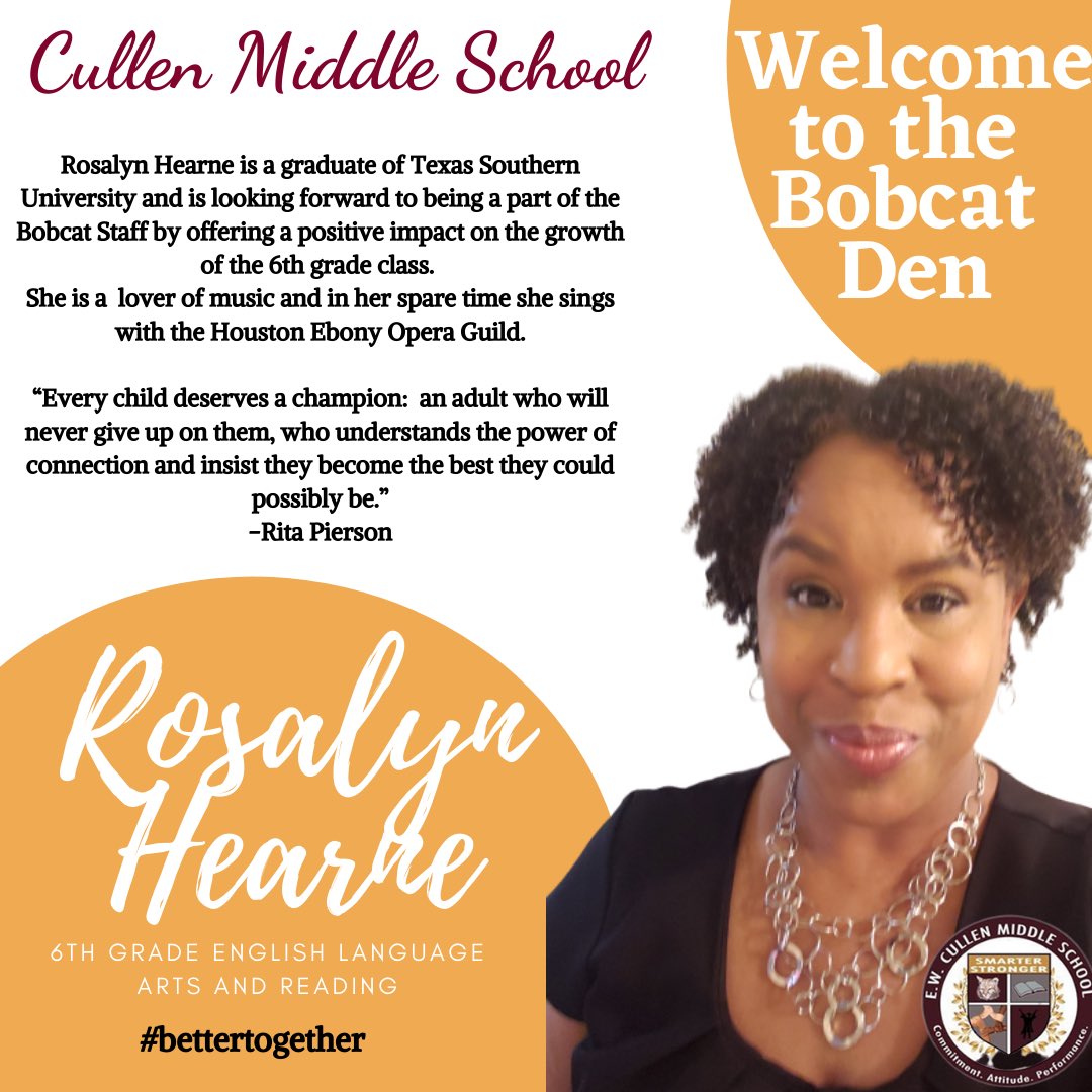 Cullen_Bobcats's tweet photo. Welcome to the Bobcat Family Rosalyn Hearne @HearneRosalyn 🖐🏾#Cullen #CullenMS #CullenBobcats https://t.co/D3Genf3KUm