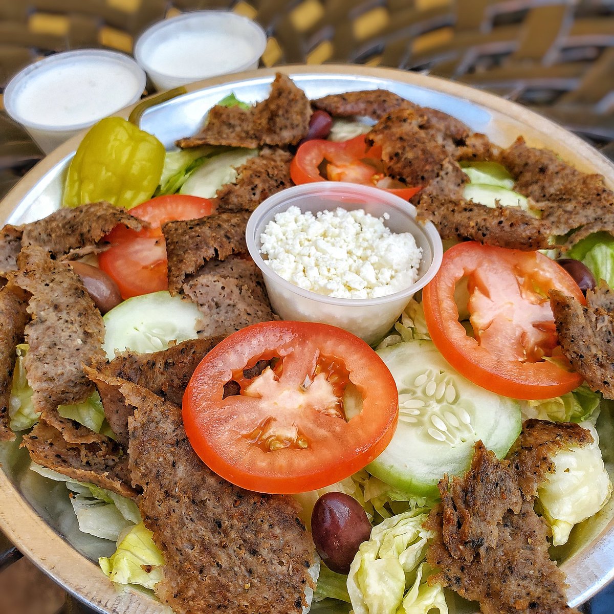 Hot Day = Greek Salad with Gyro 🥗
