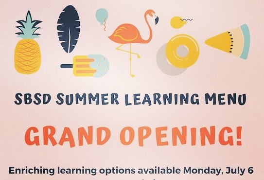 SolanaBeachSD's tweet image. Summer fun learning opportunity 🌞 Access a menu of delicious activities for students K-6 from our #SBSDEDU teachers! Bring fun/structure to your child’s summer days😀 Flexible to meet your schedule. Visit sbsd.net #sbsdsummerlearning #sbsdedu