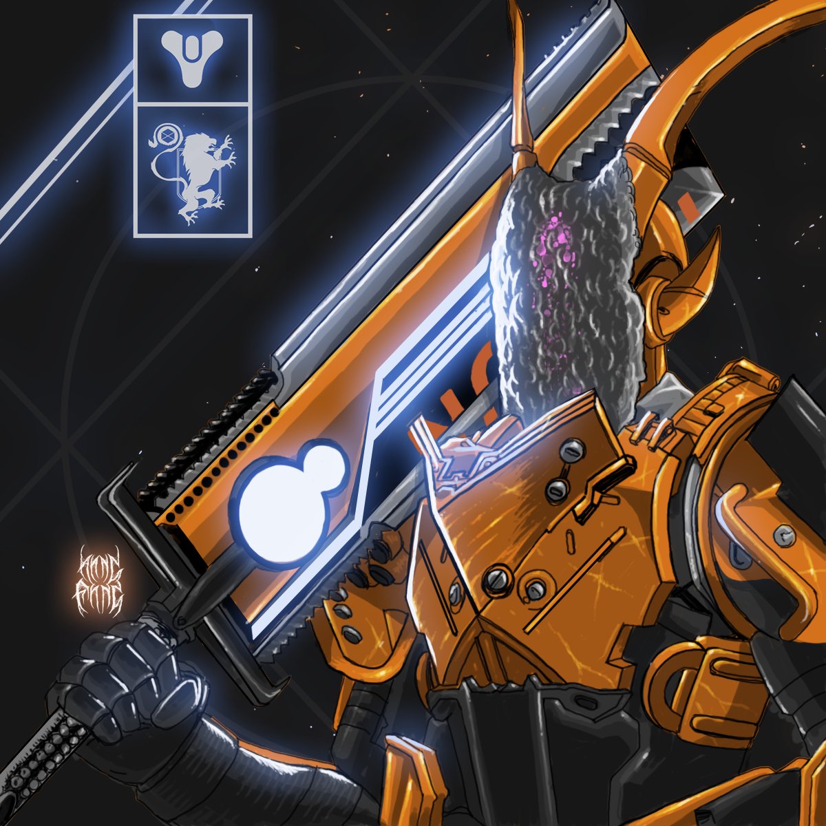 Sooo I just finally made a twitter to share my titan for #BungieDayArtShow ! Hope anyone who see's this enjoys and if you like neon and skulls feel free to hop on over to my much more hoppin' Instagram. Can't wait to check out everyone's entries! <a href="/Bungie/">Bungie</a>