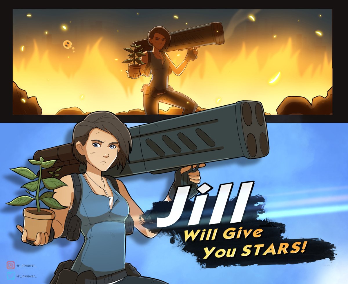 So I made a Super Smash Bros. reveal comic, because I am still hopeful that Jill Valentine will make it in. ⭐💛

#REBHFun #ResidentEvil #SmashBros #SmashBrosUltimate #art