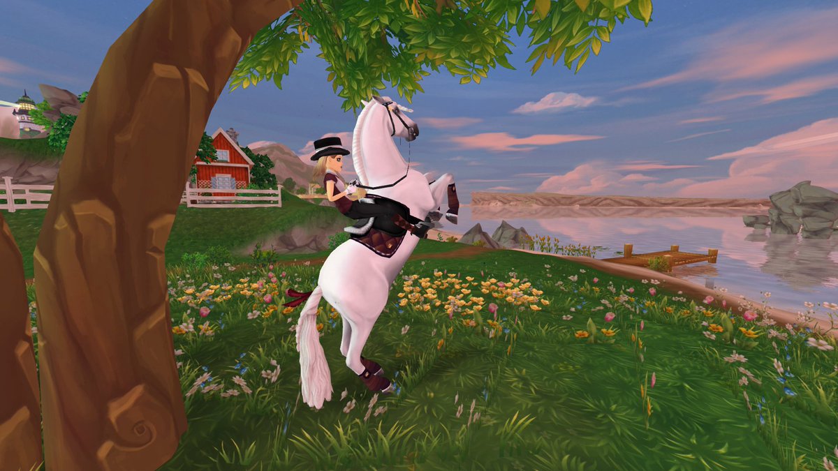 ukrueg's tweet photo. Wow. Also gut. Schminktipps kommen noch. Einstweilen hier ein schöner Screenshot aus #StarStable, dem Pferdespiel meiner Tochter. #Andalusier #Moorland #Strand🐴 https://t.co/uzQx756zOL