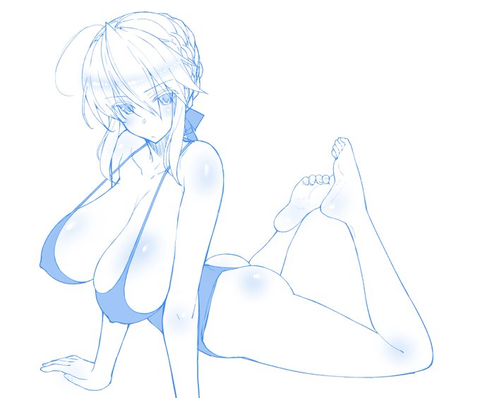 水着乳王rkgk  本日の進捗。#今日のらくがき 