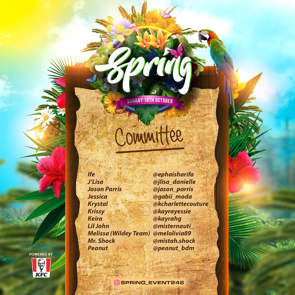 Mist3rNauti's tweet image. Know a committee member?
Contact one of our extensive committee members to get your spring tickets today! 

@spring_event246 

#SpringForFall
#SpringIsStillComing #springevents
