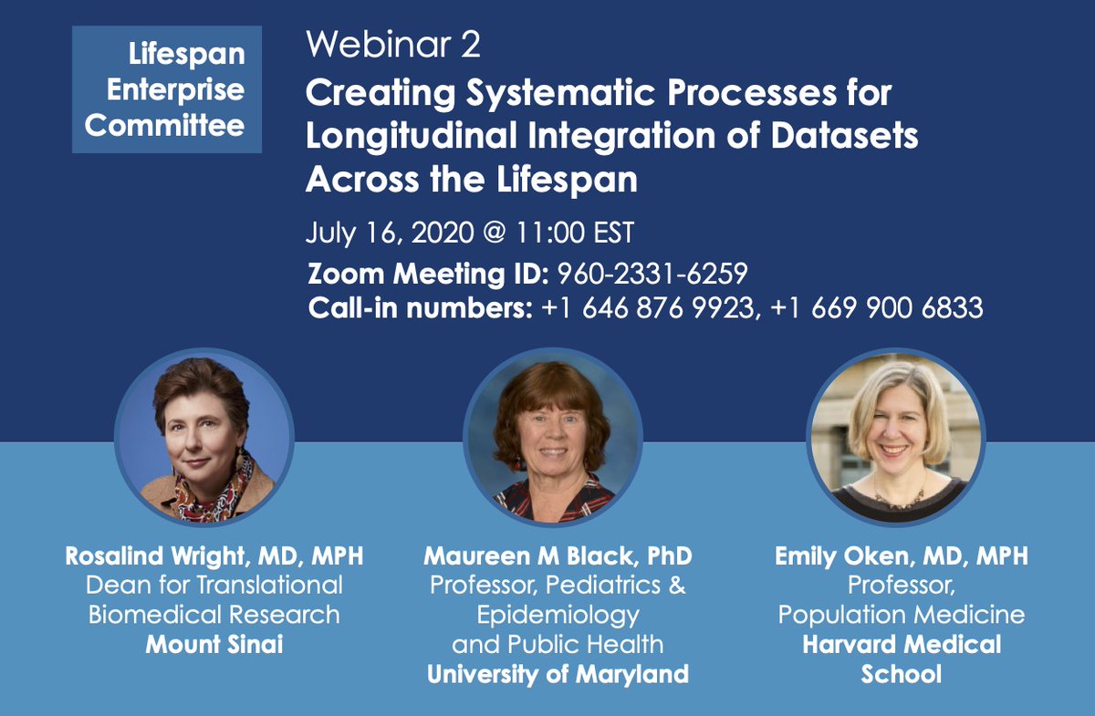 utahctsi's tweet photo. Join this Life Course Research webinar entitled "Creating Systematic Processes for Longitudinal Integration of Datasets Across the Lifespan" on July 16th at 11am EST on Zoom. #webinar #populationmedicine #epidemiology #biomedicalresearch #sciencetwitter
https://t.co/mIygxA5MQ5 https://t.co/cluy9tNk72