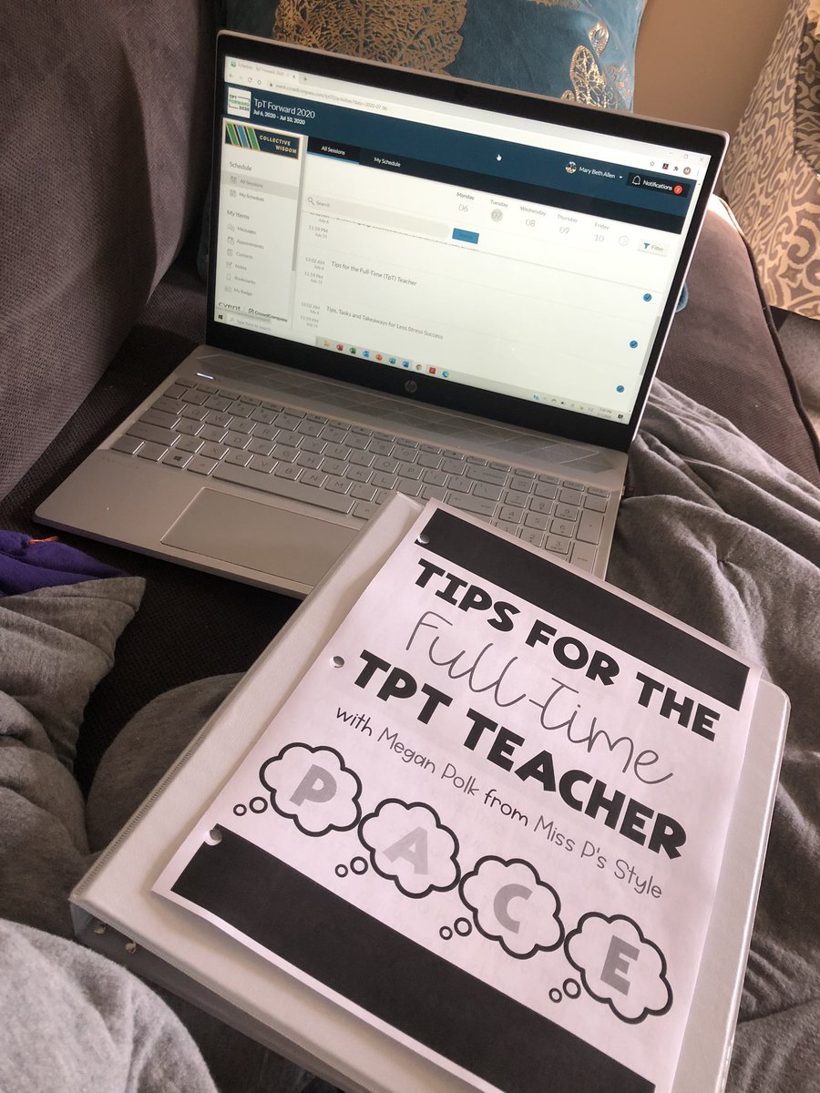 msmballen's tweet photo. Attending the Virtual Teachers Pay Teachers Conference #TPTForward2020 this week. My brain is spinning with so many ideas y’all. https://t.co/RdSXxMIaG4