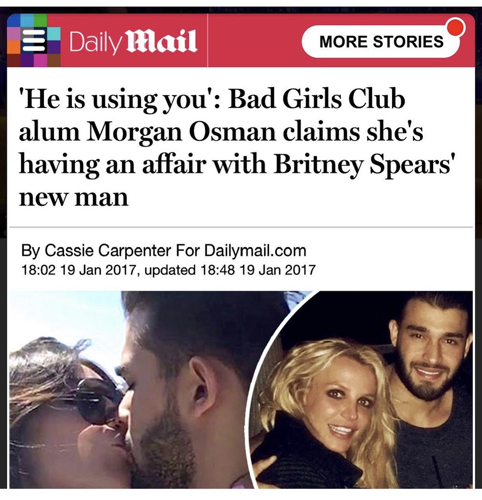 He cheated on Britney with Morgan Osman/played them at the same time. She’s allegedly a well-known escort, btw.
