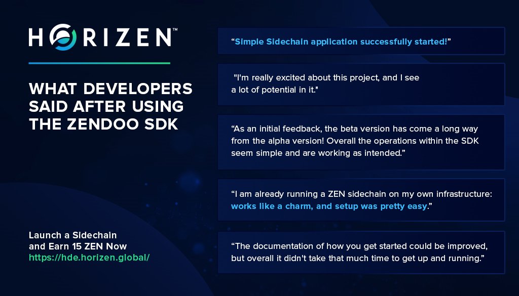 horizenglobal's tweet photo. New tasks are available on the HDE. 

Task: Launch a sidechain
Bounty: 15 ZEN
Available bounties: 10

#Horizen Early Adopters described the Zendoo SDK as easy to learn and use! 

Learn more about the task on #HDE. 

https://t.co/Gsm6QTYaxd https://t.co/RaAlvPs60h