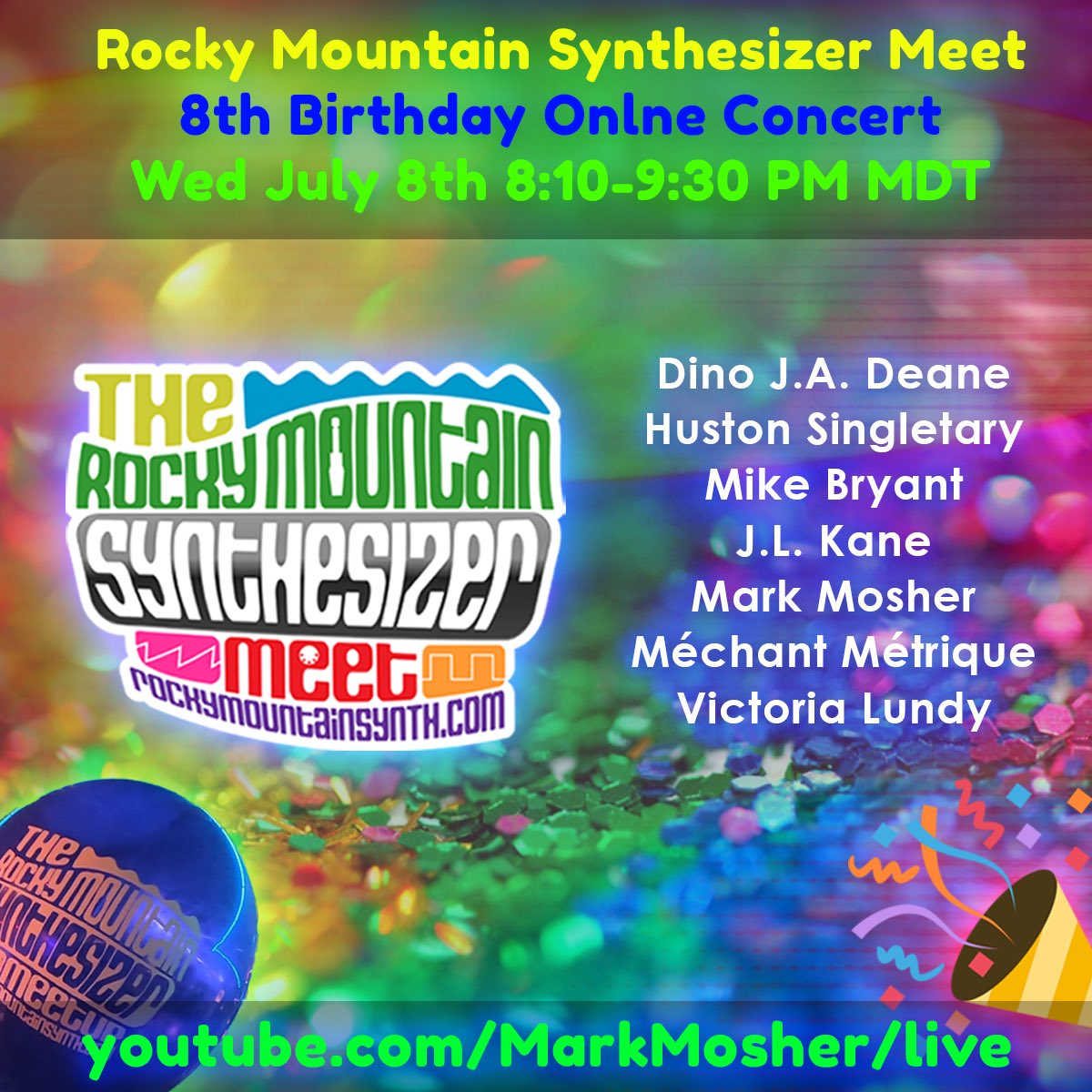 We’re celebrating our 8th year with an online concert with 10 minute sets. Use the following link to set a reminder... youtube.com/MarkMosher/live