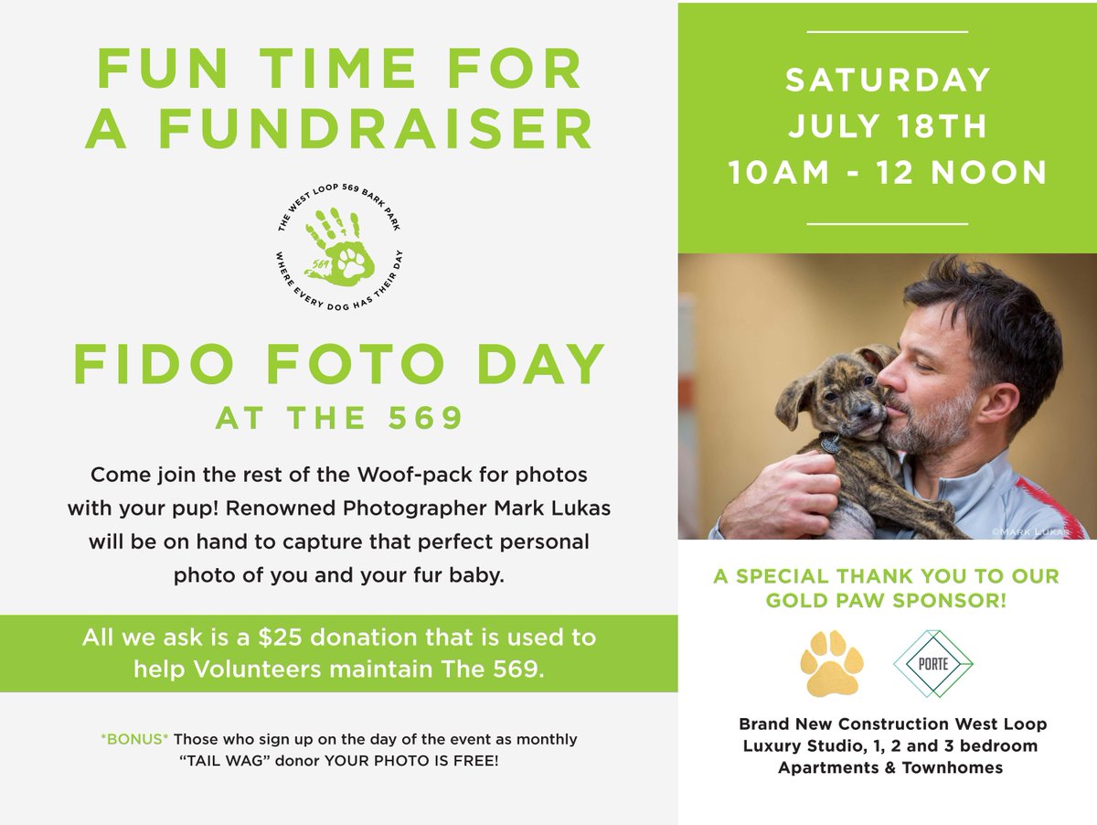 wcachicago's tweet photo. Don't miss Fido Foto Day at the 569! https://t.co/ByofMZLCfj