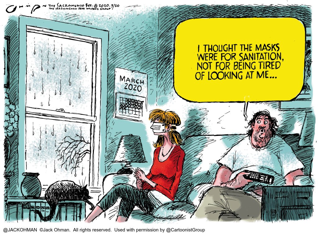 HealthCareToons's tweet photo. A @JACKOHMAN cartoon from March.
True then, true now.
#WearAMask not just for you, but for your loved ones!

#PublicHealth #COVID19 #FaceMask
#WereAllInThisTogether https://t.co/X8Oz0gx3O0