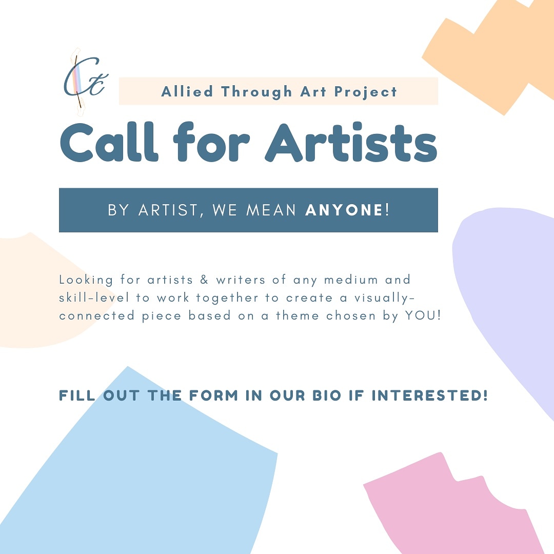 CreatethruCOVID's tweet photo. We are recruiting 🎨artists📝 of any medium/skill-level for our Allied Through Art Project! The artists will collaborate to create a connected art piece based on a theme of your choice!

Check out the form in our bio if you're interested. https://t.co/O8qCPSxDaz