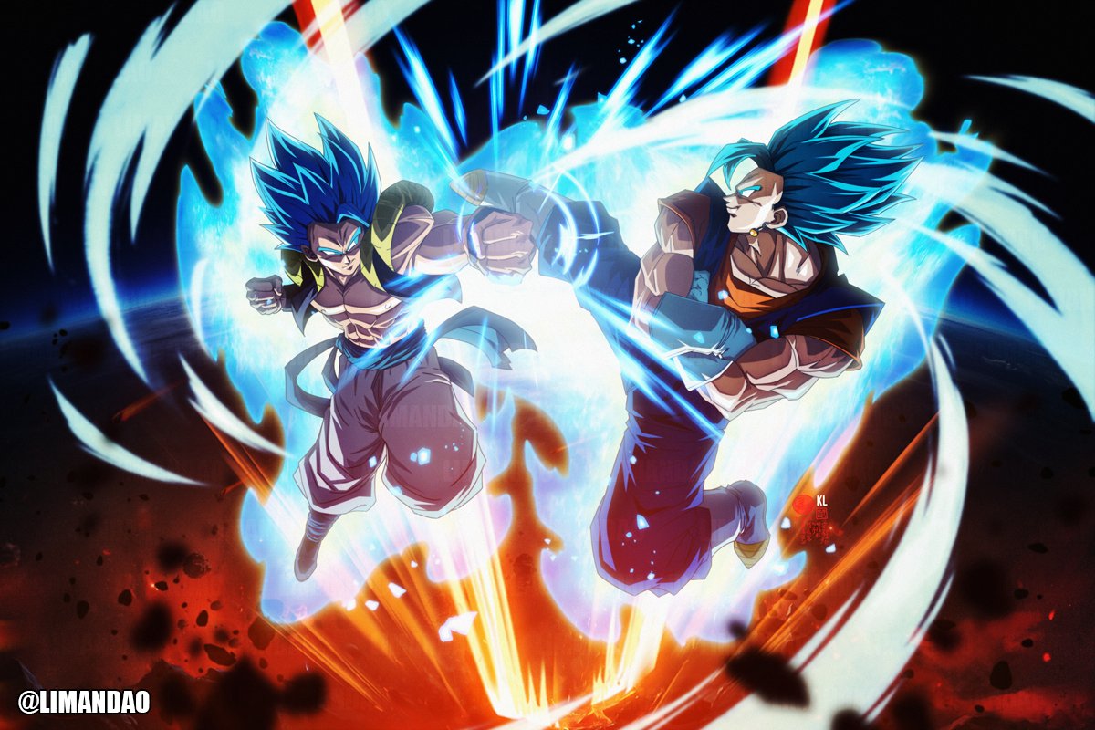 Arte imagina fusão de Gogeta e Vegetto no nível SSJ4