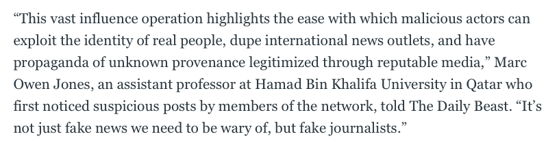 Moreover, we also have little patience for lectures on propaganda from  @marcowenjones, a professor at the Hamid Bin Khalifa University in Qatar.