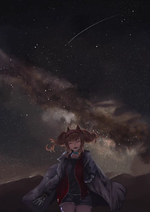 過ぎちゃったけどアンジェリーナ七夕絵?
アンジェリーナと星を一緒に見に行きたい人生だった… 