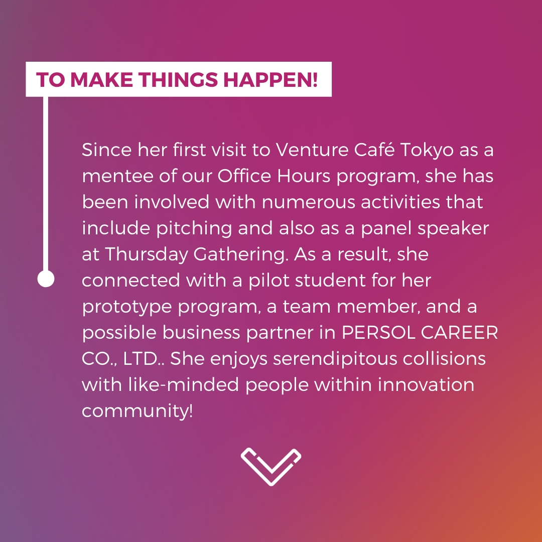 vencafePHL's tweet photo. HAPPEN highlights awesome solutions by Venture Cafe attendees from around the world, this week get to know Project M'int from Venture Cafe Tokyo. #MakeThingsHAPPEN #ProjectMint #GoodHealth #SDG3 https://t.co/wvTYbTFfbm