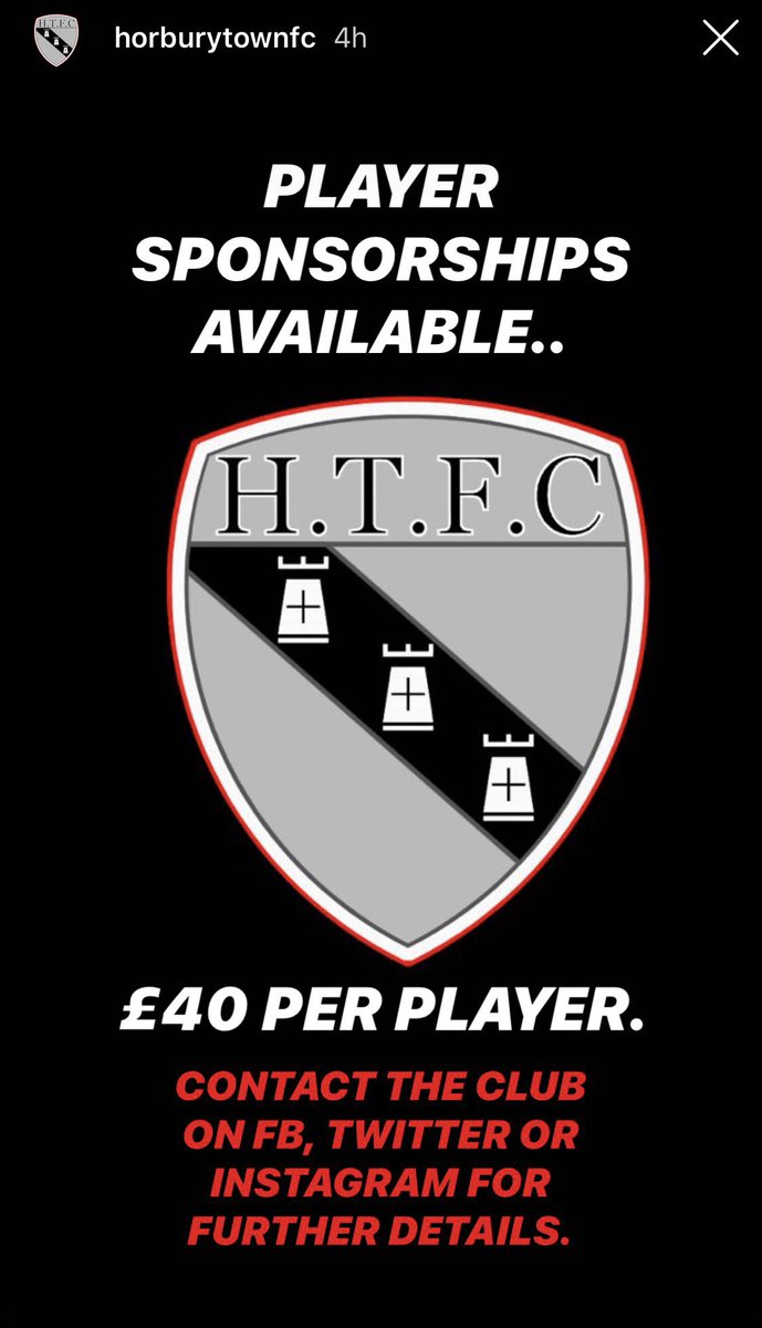 Horbury_TownFC's tweet photo. As part of the 20/21 season, we are offering a package to sponsor any of our players (first &amp; reserves) for just £40. Great price for social media coverage for the initial sign up, along with match day programme exposure at the side of your chosen player. GET IN TOUCH #UTT 🔴⚫️ https://t.co/rM1U2n7IIu