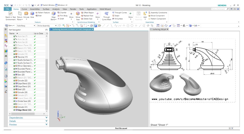 ElectronicsPLM's tweet photo. @Siemens Webinar: July 30th (11am PT) demonstration of NX CAD will show the creation of parts using different surfacing techniques as well as modifying and verifying the quality of the surfaces.  Register: https://t.co/OpnKPU2nKP https://t.co/t2gphUKvGY