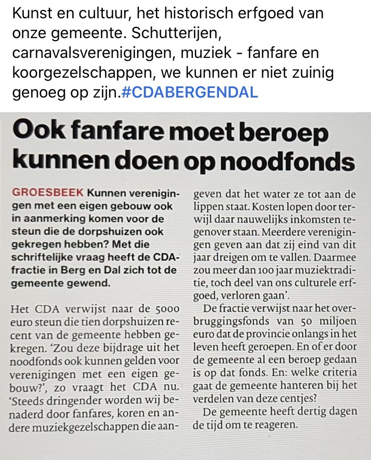 CDA Berg en Dal (@cdabergendal) on Twitter photo 