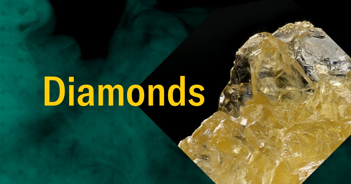 Leafly's tweet photo. A crazy thing happens when #THCA is left alone in the dark. It forms crystals that look like โdiamondsโโthe most blingy, baller extract of 2020. ๐ ๐ #12DaysofDabs https://t.co/YNAWLQjxX7 https://t.co/9qkd2wz8LM