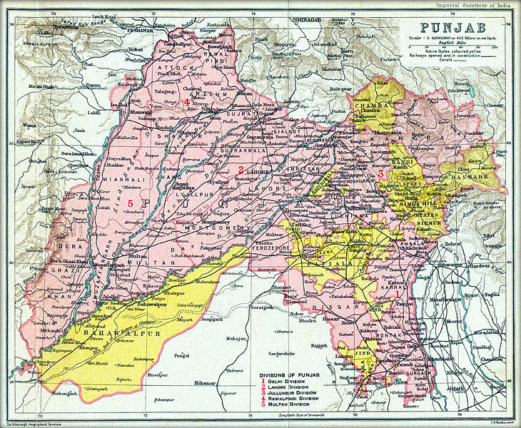 In order to better understand the circumstances at the start of 1947 we will look at the administrative break up of Punjab then. Punjab was divided into five blocks and total 29 districts. The break up was as follows:Ambala division (Ambala, Hisar, Rohtak, Shimla, Karnal)