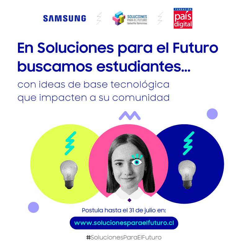 PTIChile_'s tweet photo. ⚠️Se buscan niñas 🙋‍♀️ que sueñen con aportar en la ciencia y la tecnología y si conoces una que tenga ideas que transformen su comunidad, 📢cuéntale que pueden participar en el concurso #SolucionesparaelFuturo 
👉https://t.co/Xe3FnAIY4j ¡Las necesitamos! https://t.co/vKx4mhVd3u