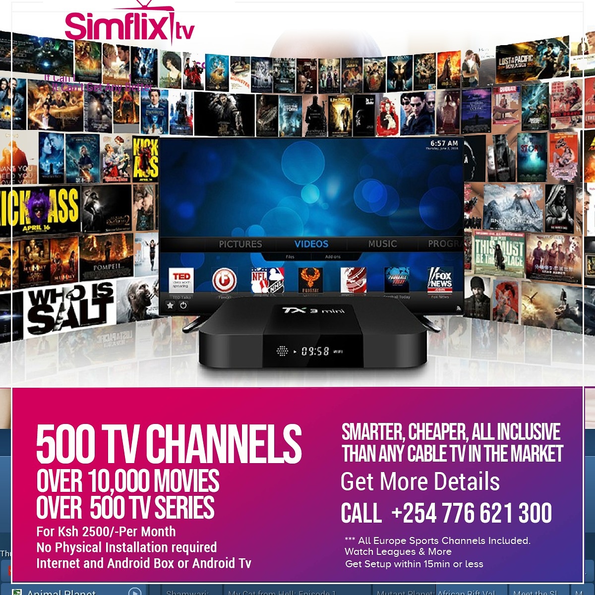 Enjoy your ultimate favourite tv channels at simflixtv.com at very affordable monthly subscription rate card.