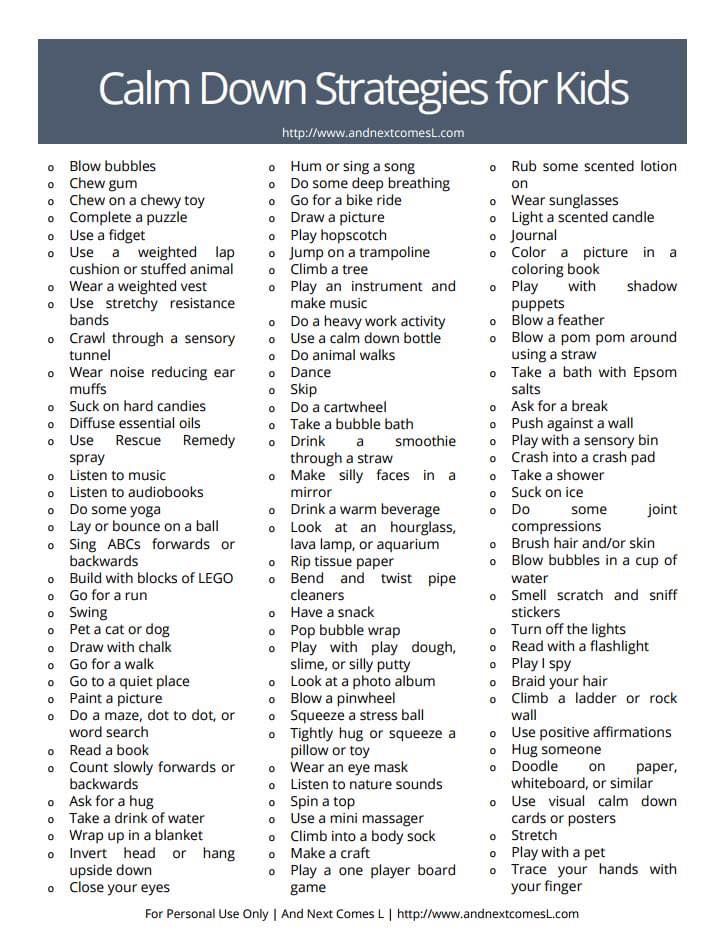 When kiddos are stressed, angry, or just straight up having a meltdown, it's important to have a range of strategies in your back pocket. But it's also amazing how many of these still work for us as adults - an important reminder for self care. ❤️