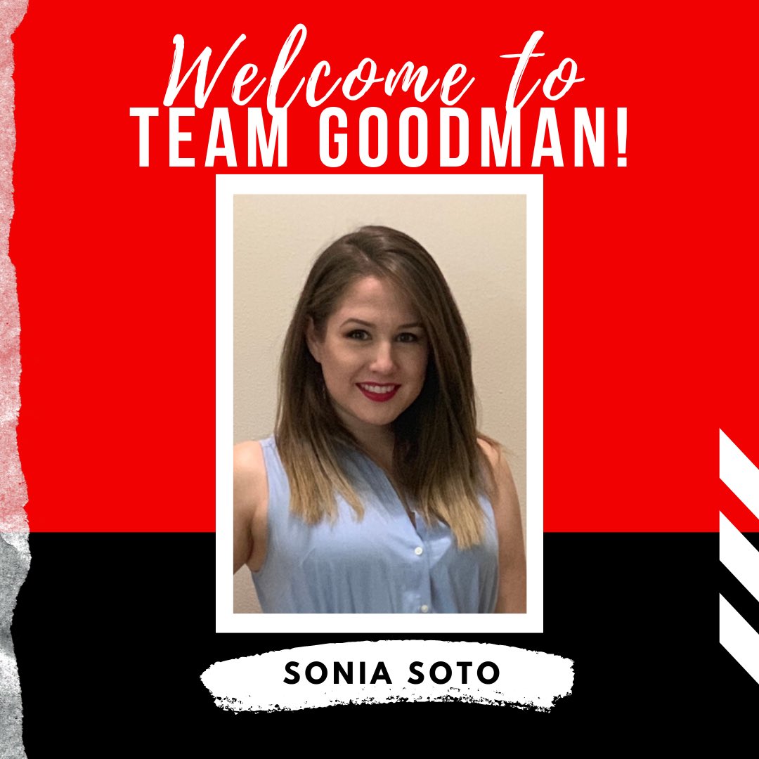 We are so excited to welcome Sonia Soto to Team Goodman! 🎉 We look forward to seeing you excel and positively impact our scholars.

Help us welcome Ms. Soto!

@WardLadon @AldineISD @minegonzo @TyshekaMcKinnie @patriciarod19 #GoodmanACE