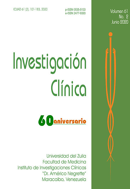 Investigación Clínica, Vol. 61, Núm. 2 Junio (2020)
produccioncientificaluz.org/index.php/inve…
@RectoraInforma @FmedLUZ @ScimagoJR @Latindex @dialnet @redibinforma @CdchtaUla
