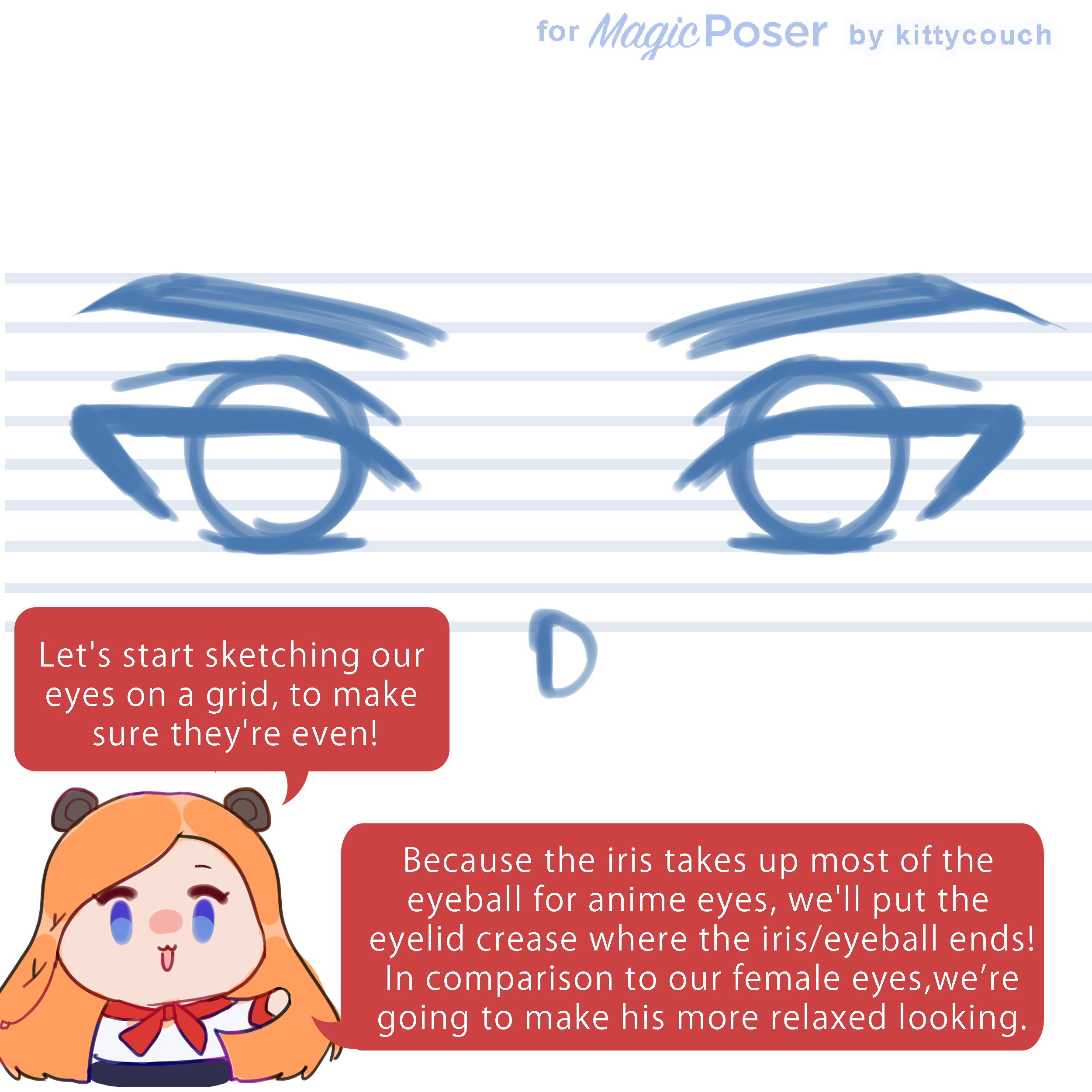 Magic Poser on X: How to Draw Masculine Anime Eyes with #MagicPoser!  (3/4) 🌹 Drawing highlights in anime-style art is our favorite part!  #artcommunity #animeart  / X