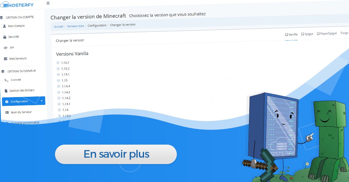Hosterfy's tweet image. Nouveau sur Hosterfy !

Vous pouvez maintenant changer la version de votre #serveur #Minecraft en un clic sur votre panel de gestion sans avoir besoin d'uploader manuellement votre server.jar sur le FTP.

#mc #minecraftfr #faction #uhc #Spawn