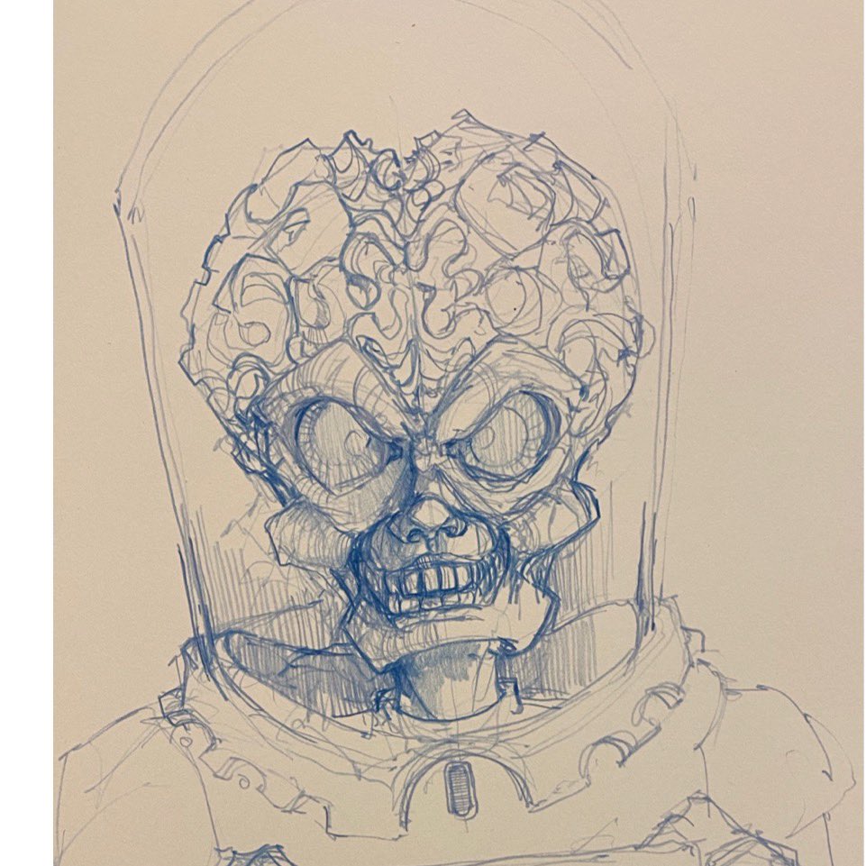 creepy alien drawing