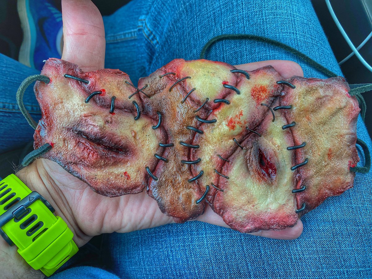 mattborkin's tweet photo. Bloody, Skinned Mask Goodness. #gore #horror @addisonmorarre @thetomsavini https://t.co/pCYzZUEFCf