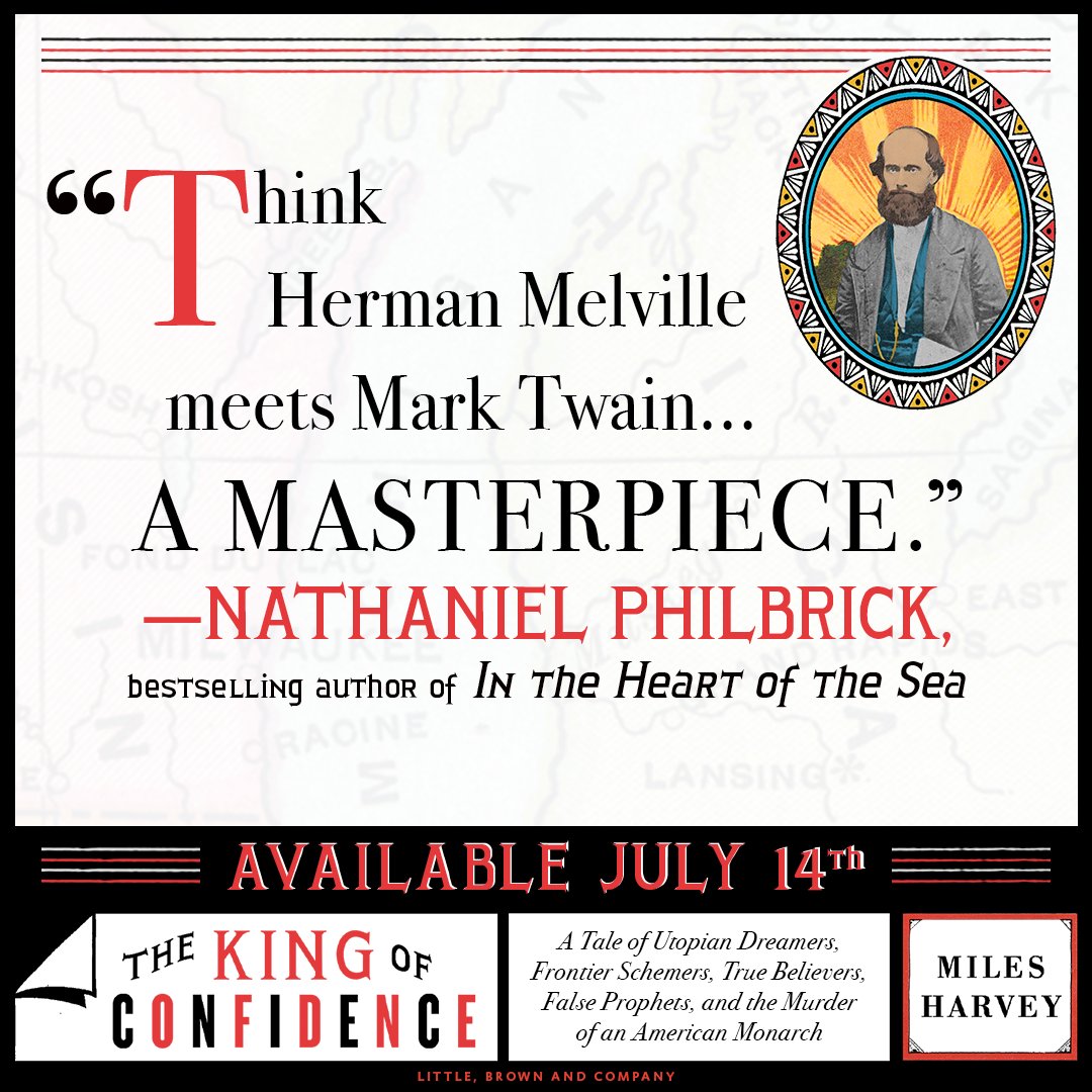 I highly recommend this book that @LibraryJournal describes as 'a tour de force of popular history.' THE KING OF CONFIDENCE by @MilesHa91389803 is in stores one week from today from @littlebrown. ow.ly/pVTJ50Asd1T
