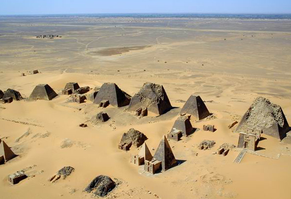 There are more Pyramids in Nubia (The most numerous in the world) than there are in Egypt. Nubian Pyramids were constructed (roughly 240 of them) in Sudan. The Temple and Pyramid complexes along in the Nile in Sudan are evidence of the Napatan, Meroitic and Kushite civilizations.