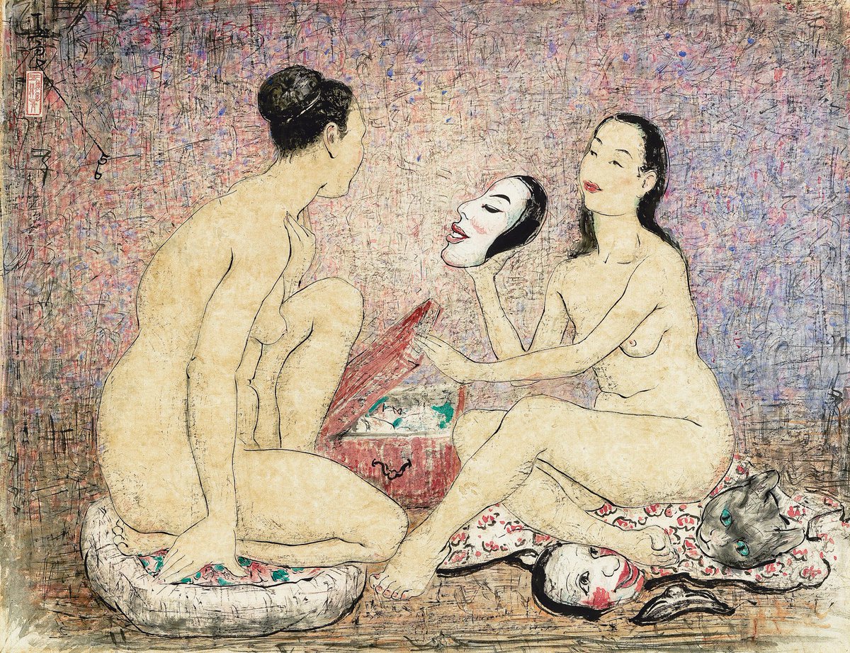 This is the work of Chinese artist, Pan Yuliang (潘玉良, 1895 – 1977). Pan became famous for being the first woman to paint in xiyanghua, (Western style), but her work on nudes was also highly controversial & drew considerable criticism. Thread