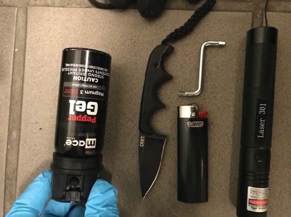 These are the weapons found on Christopher Fellini at the  #antifa riot in Portland after he allegedly assaulted a federal officer. Why would you bring mace and a knife to a “peaceful protest?” Fellini already has a previous arrest from another antifa riot in 2017.