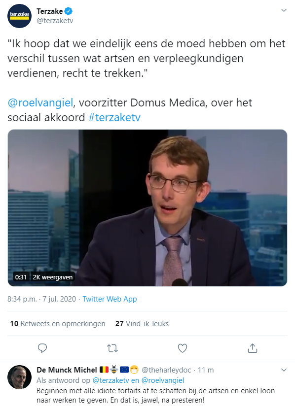 DeClercqLuc's tweet photo. Beste @roelvangiel.
27 likes waaronder niet één arts (tenzij anoniem?).
👍voor evt politieke ambities
#fail voor uw verdediging van het mooie artsenberoep
@VAS_vzw @bvastweets @ASGB_KARTEL 
@DigitalHealthBE 
#bedoc @Bedoc_BE https://t.co/K5CSFrd4Ad