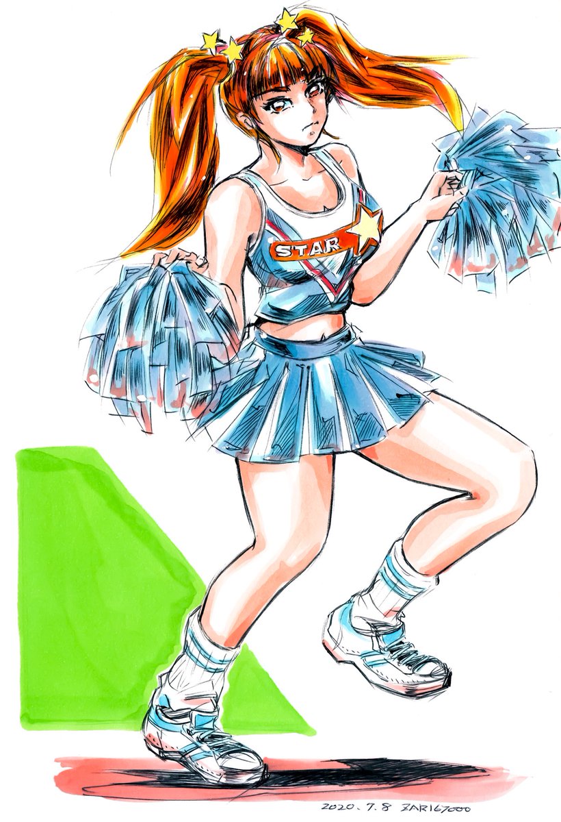 Zarさんのツイート ちょっと 描きました イラスト チアガール