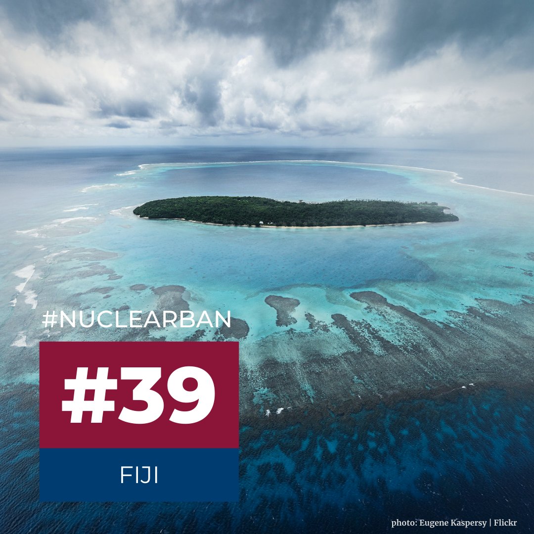 Way to celebrate the 3rd anniversary of the  #nuclearban treaty: Fiji has just become the 39th state to ratify the  #nuclearban treaty! Congratulations  @FijiMissionUN  Fiji’s ratification is all the more important because of its experience of the impacts of nuclear testing.