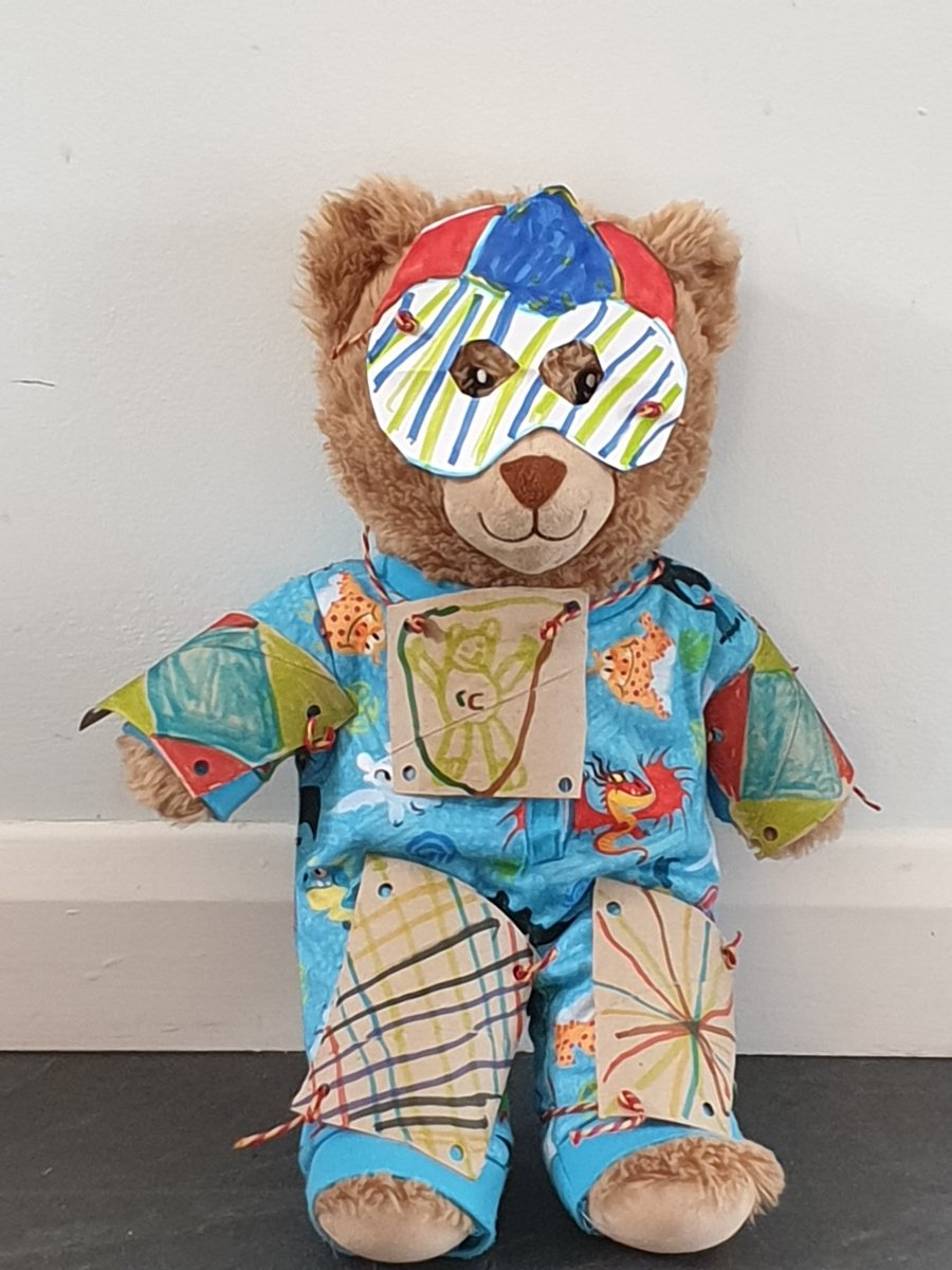 Charklie's tweet image. Meet captain camo!! Finn has loved his English work today! @Stukeley2017 @stukeleymeadows #superheros #learningisfun