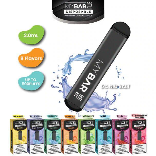 worldstarvape's tweet photo. MY BAR PLUS DISPOSABLE DEVICE | 5% NICOTINE | 2.0 ML | ALL FLAVORS | 500 PUFFS | WHOLESALE
https://t.co/Miof0FAT0o https://t.co/fTS8dbEEyw